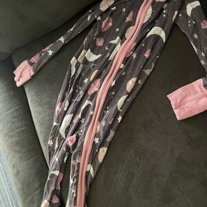 Little Sleepies Pink and Gray Moon Pajama Set